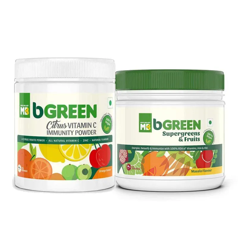 bGREEN Supergreens & Fruits And Citrus Vitamin C Combo