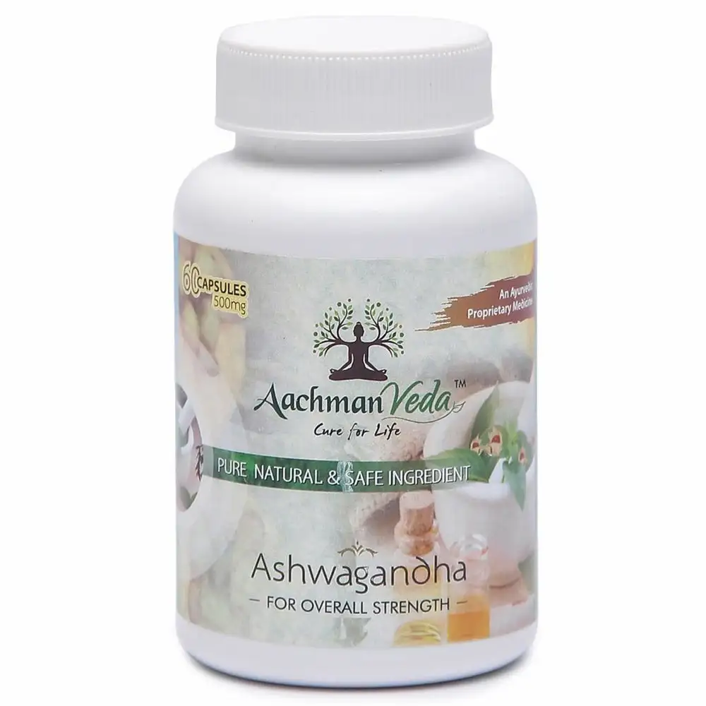 Aachman Veda Ashwagandha 500mg,  60 capsules