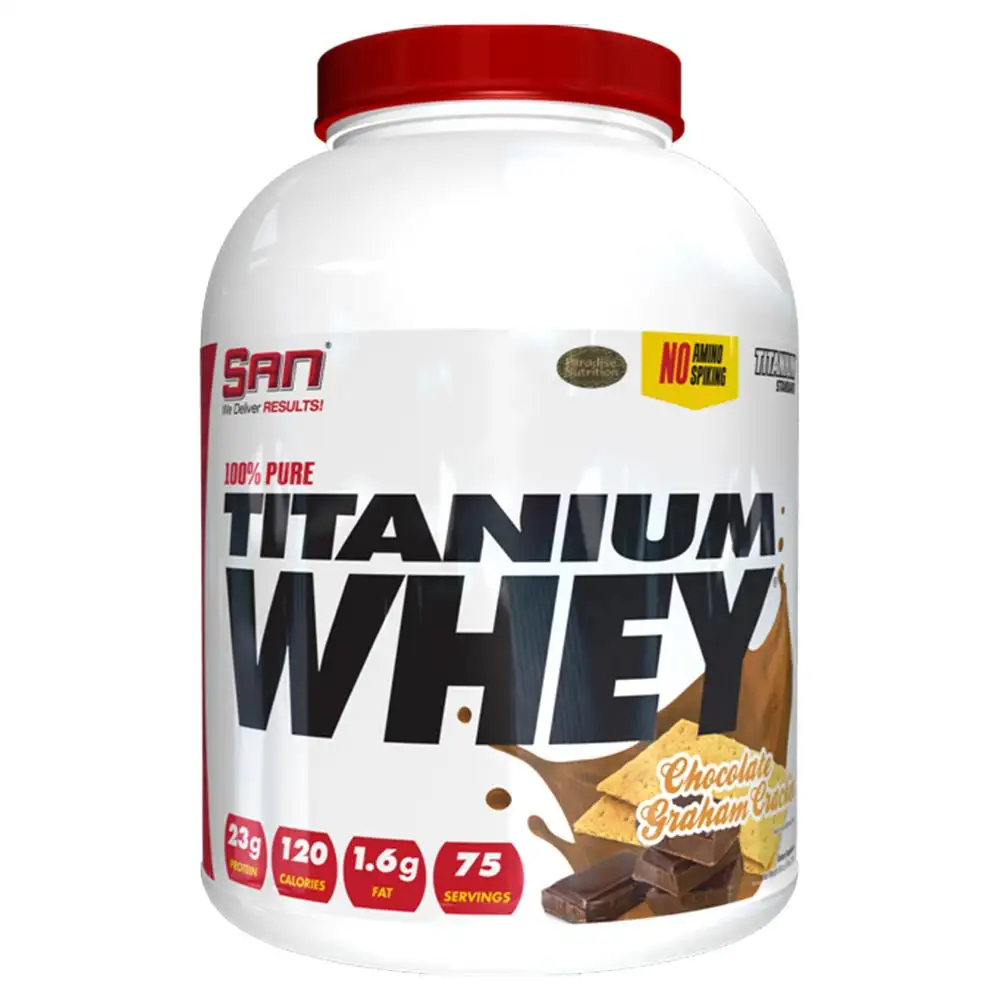 SAN 100% Pure Titanium Whey,  5.01 lb  Chocolate Graham Cracker