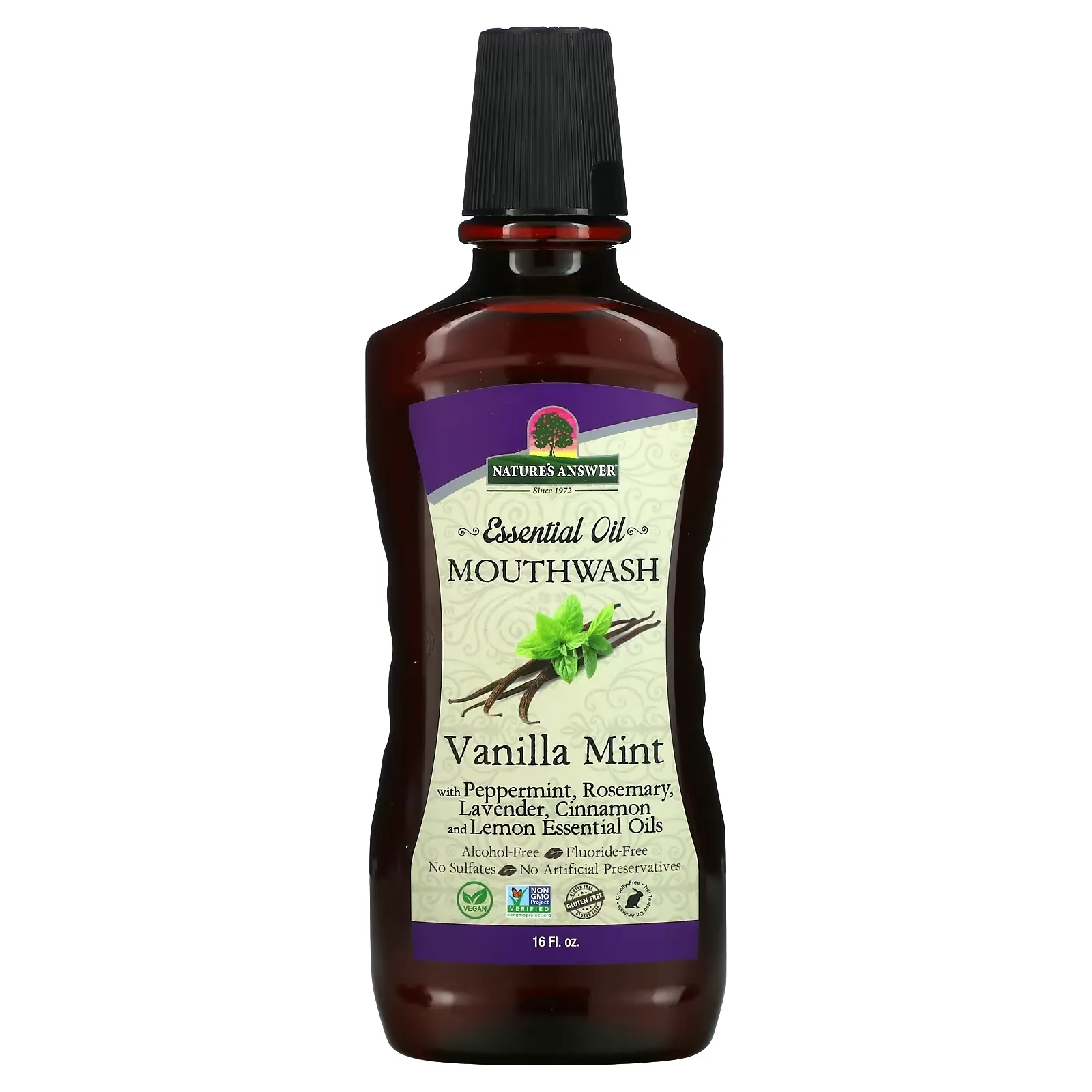 Essential Oil Mouthwash, Vanilla Mint, 16 fl oz