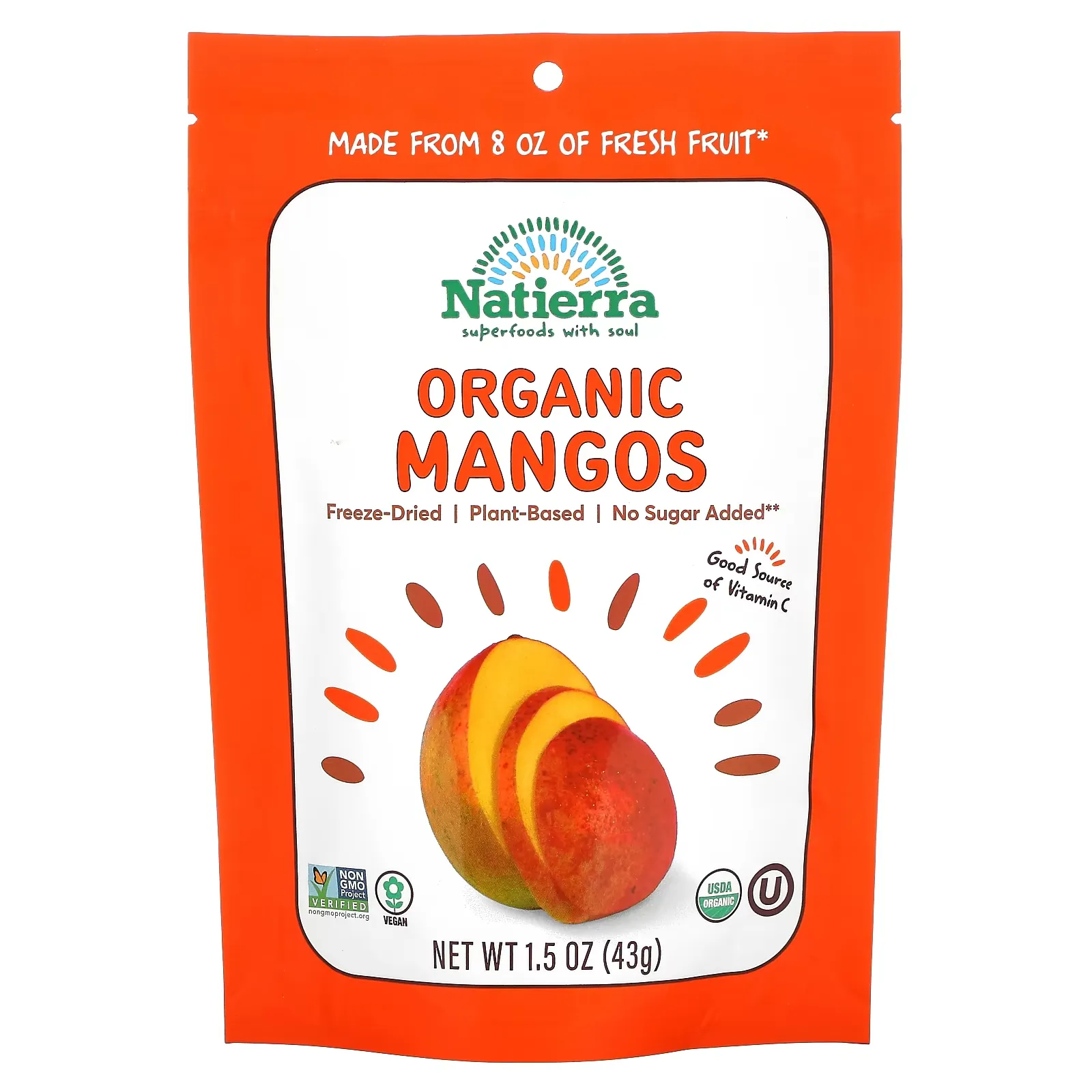 Organic Freeze-Dried, Mangos, 1.5 oz (43 g)