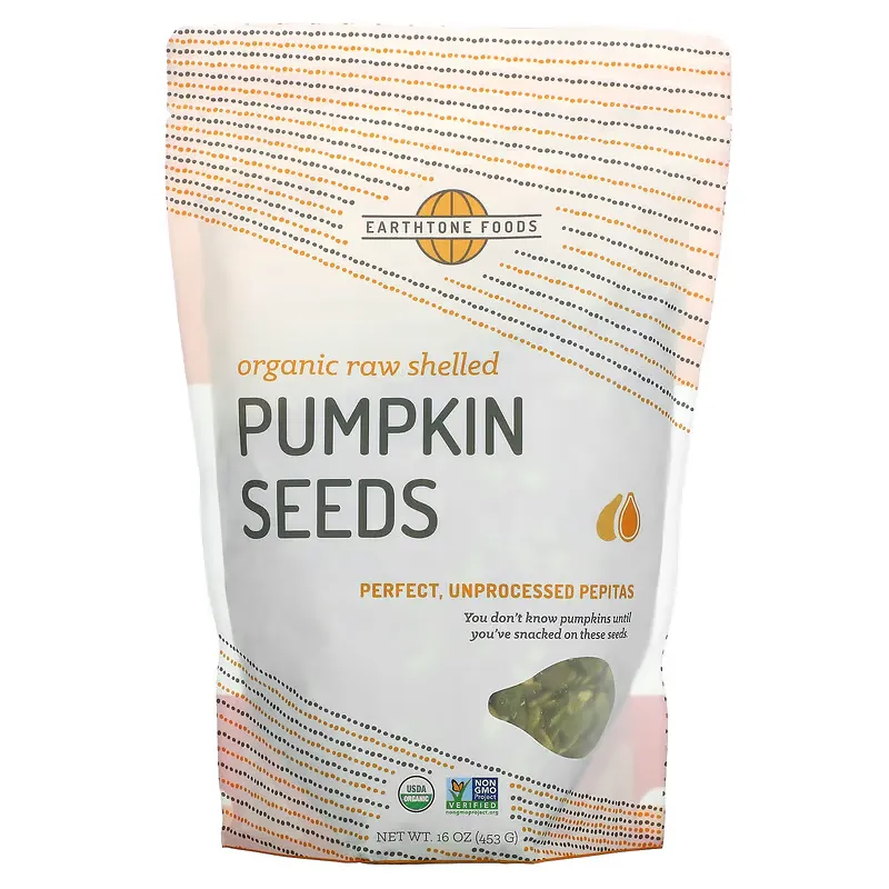 Organic Raw Shelled Pumpkin Seeds, 16 oz (453 g)