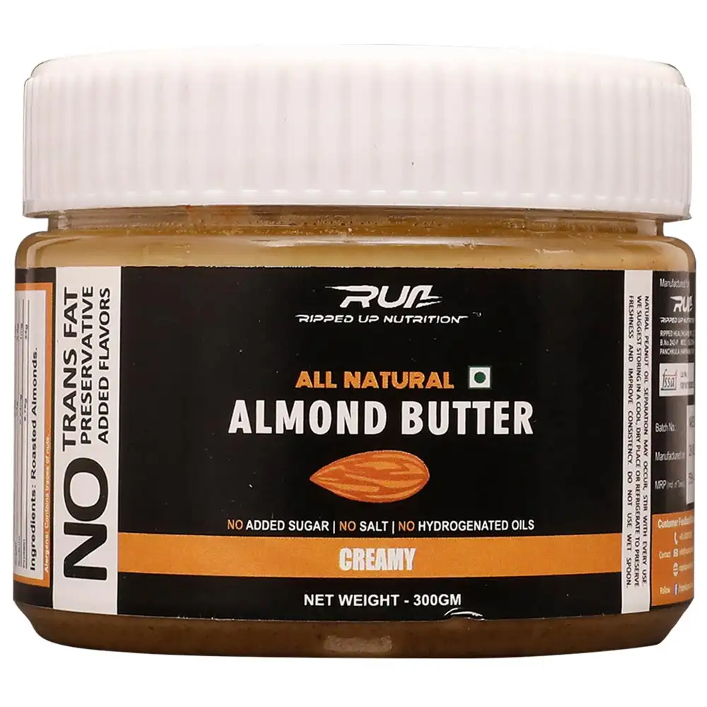 Ripped Up Nutrition All Natural Almond Butter,  Creamy  0.3 kg