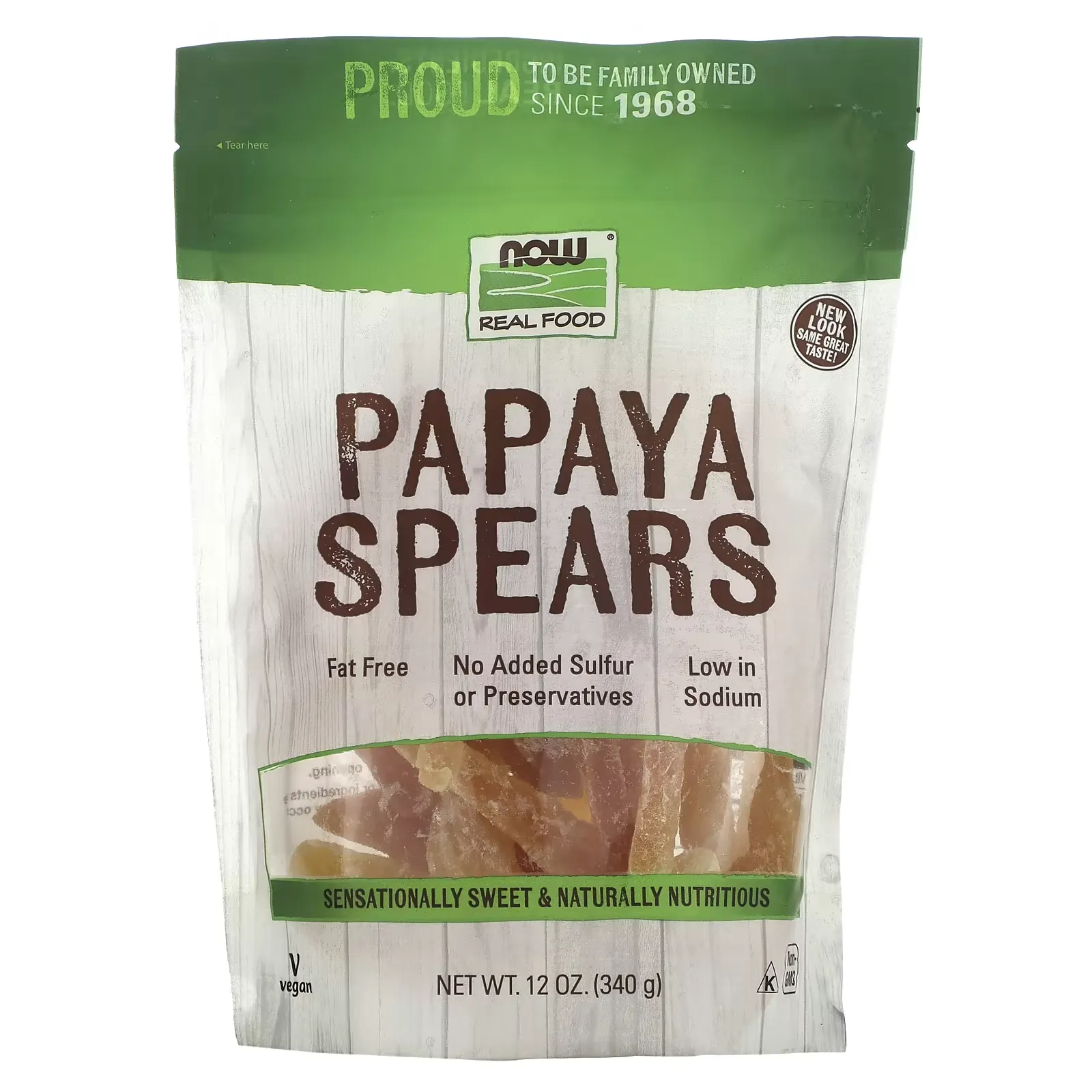 Real Food, Papaya Spears, 12 oz (340 g)