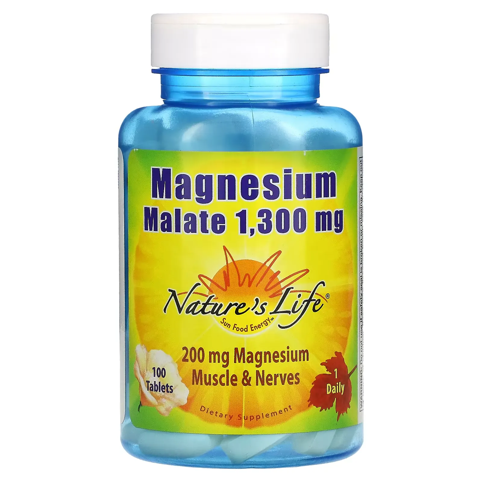 Magnesium Malate, 1,300 mg, 100 Tablets