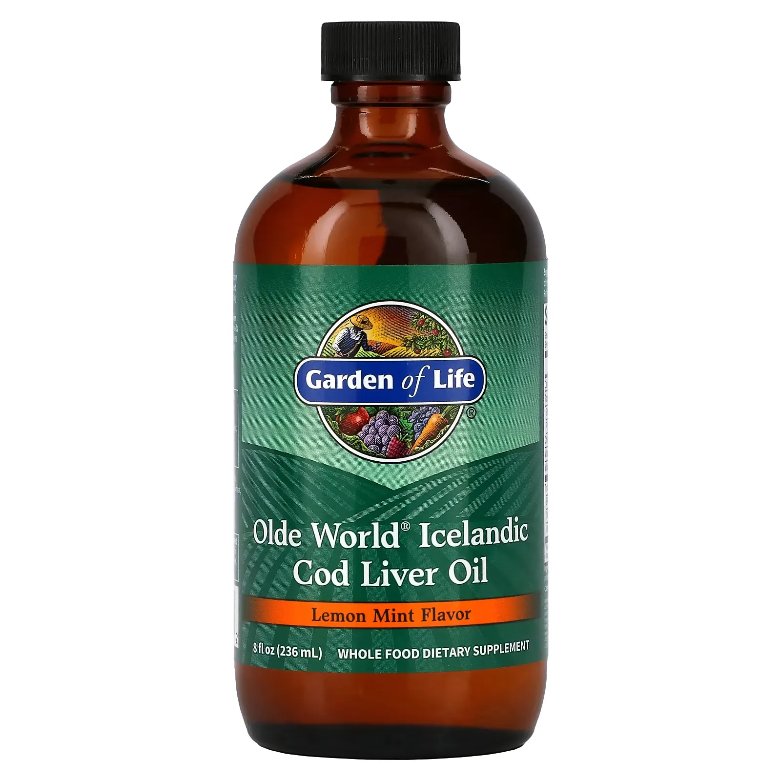 Olde World Icelandic Cod Liver Oil, Lemon Mint, 8 fl oz (236 ml)