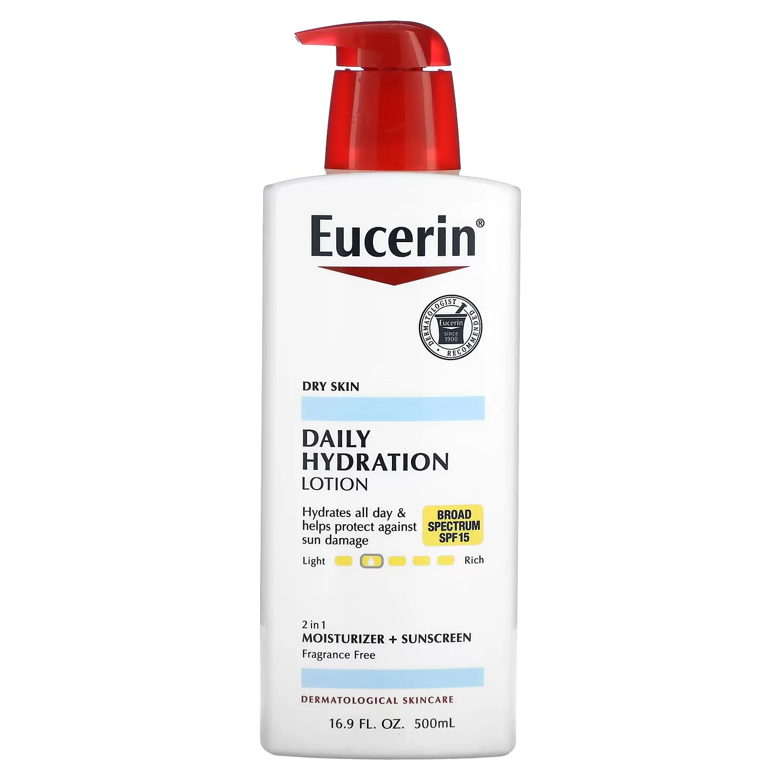 Daily Hydration Lotion, SPF 15, Fragrance Free, 16.9 fl oz (500 ml)