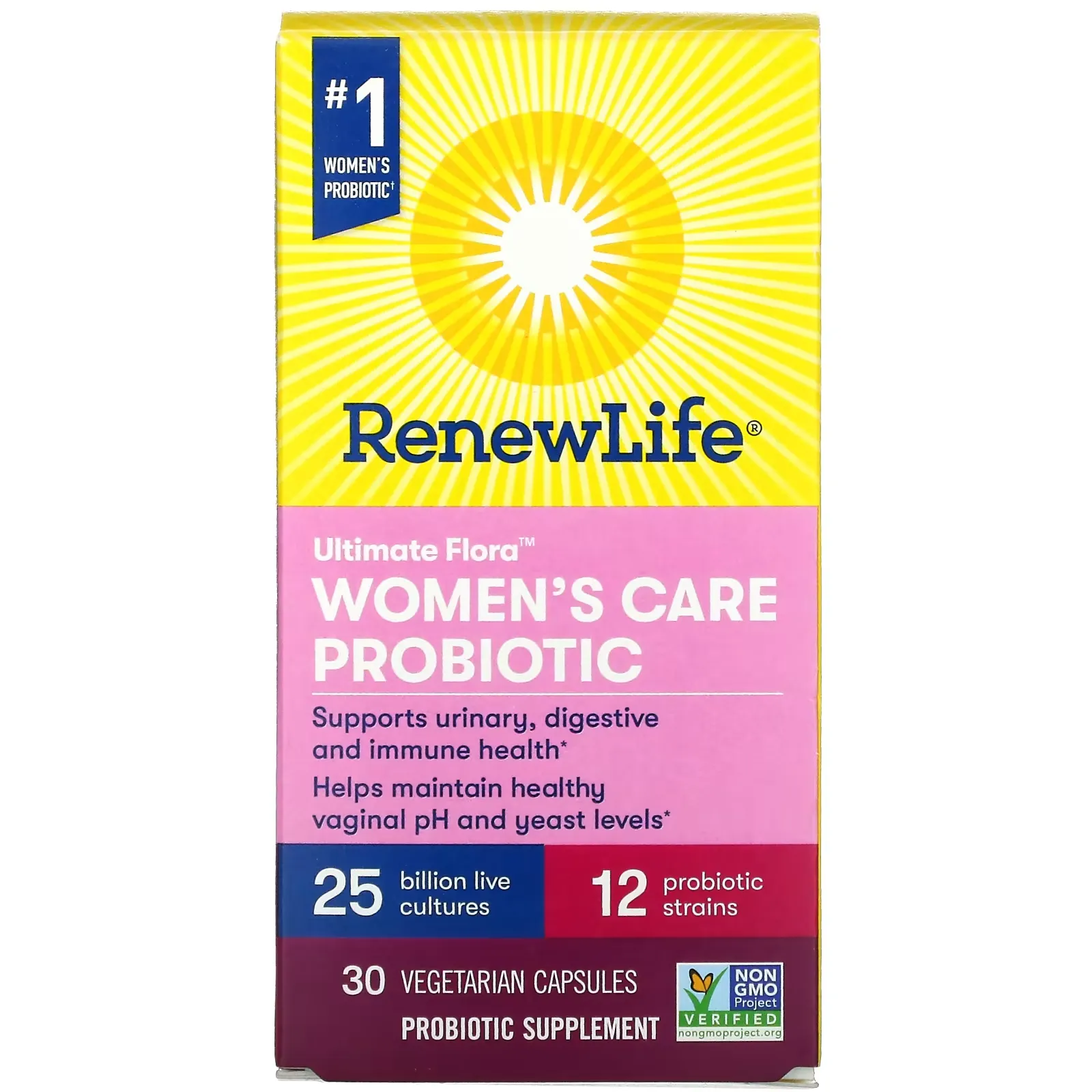 Ultimate Flora, Women's Care Probiotic, 25 Billion Live Cultures, 30 Vegetarian Capsules