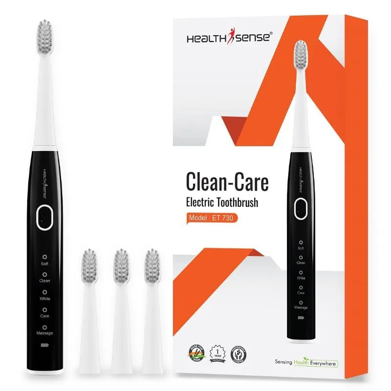 HealthSense Electric Toothbrush Rechargeable Sonic Brush For Adult