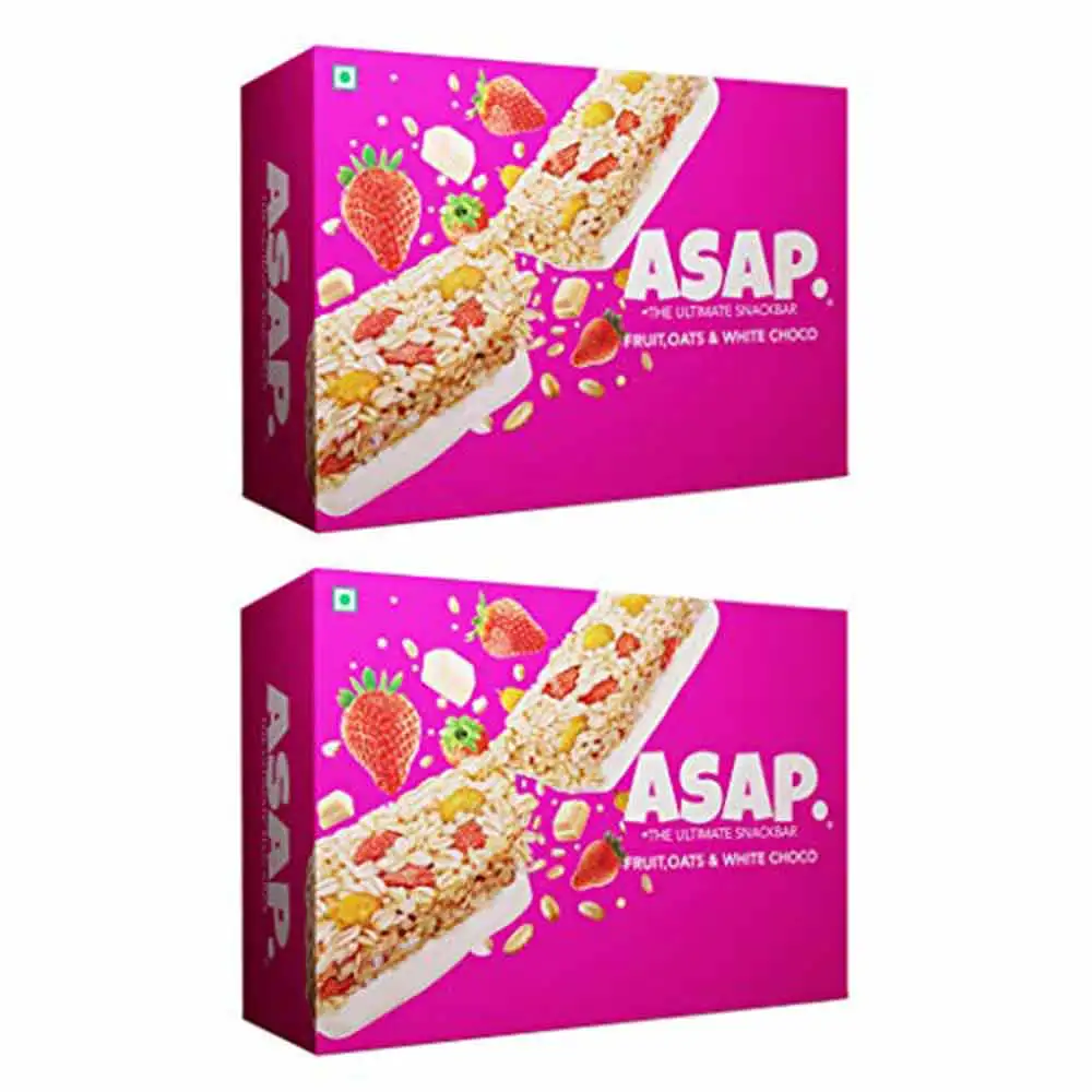 ASAP Healthy Granola Bars,  6 bar(s)  Fruit Oats & White Choco, Pack of 2