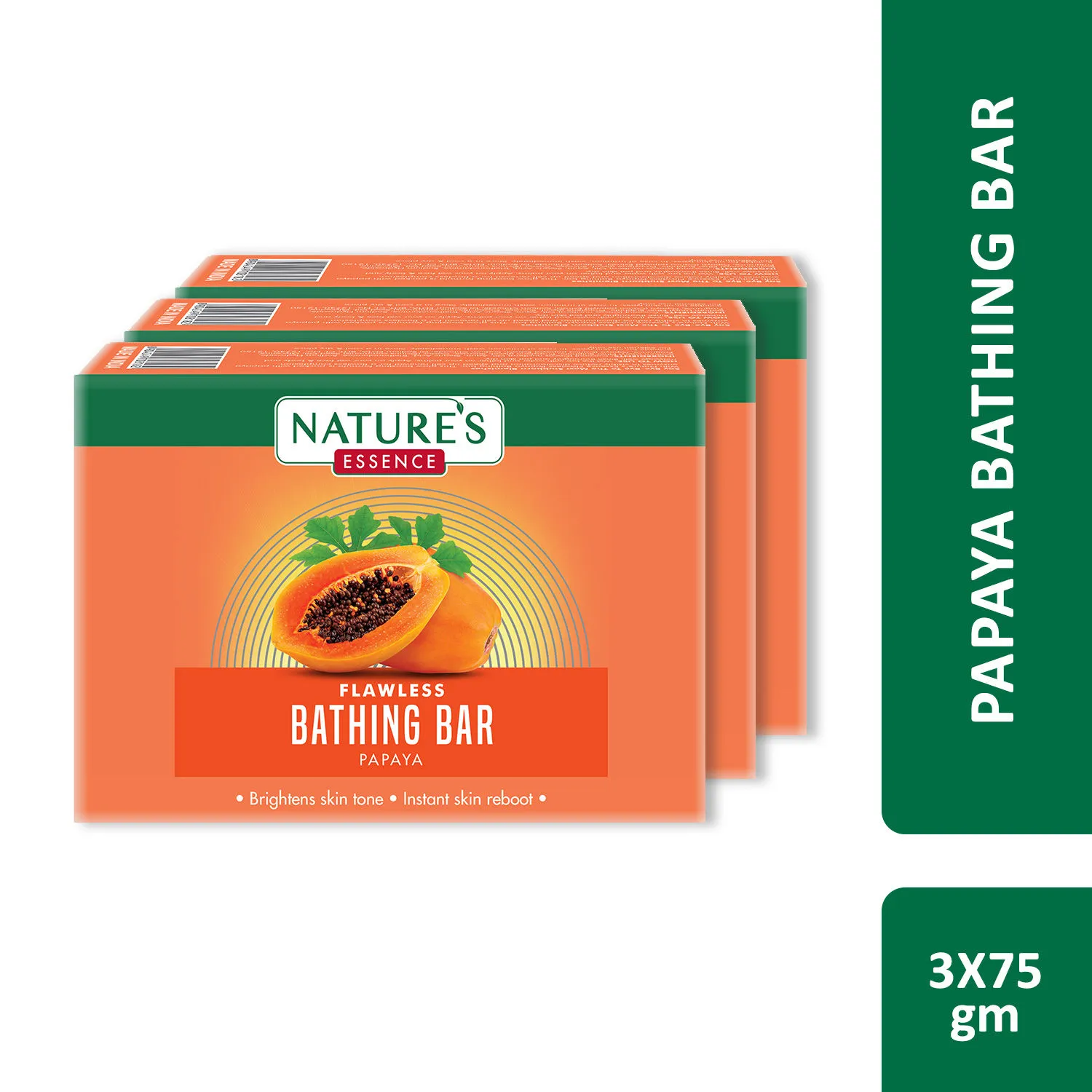 Nature's Essence Flawless Bathing Bar Papaya (Pack Of 3)