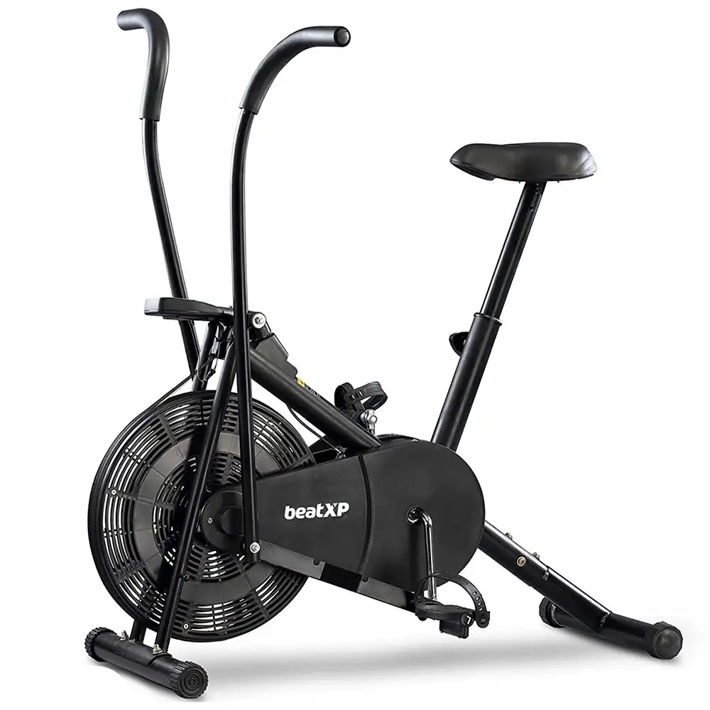 beatXP Vortex Energize 1M Air Bike with Adjustable Cushioned Seat, Moving Handles (Black)