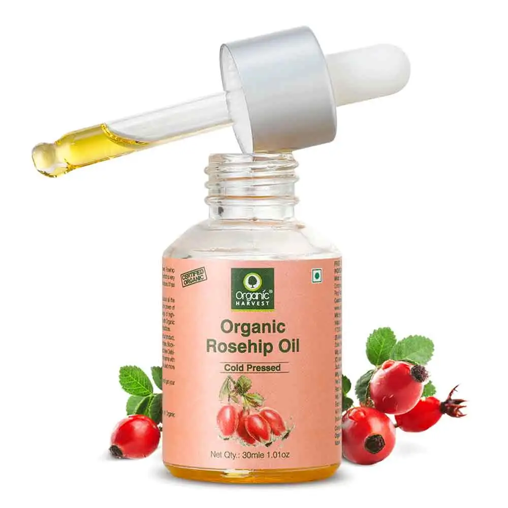 Organic Harvest Cold-Pressed Rosehip Oil,  30 ml  for All Skin & Hair Types