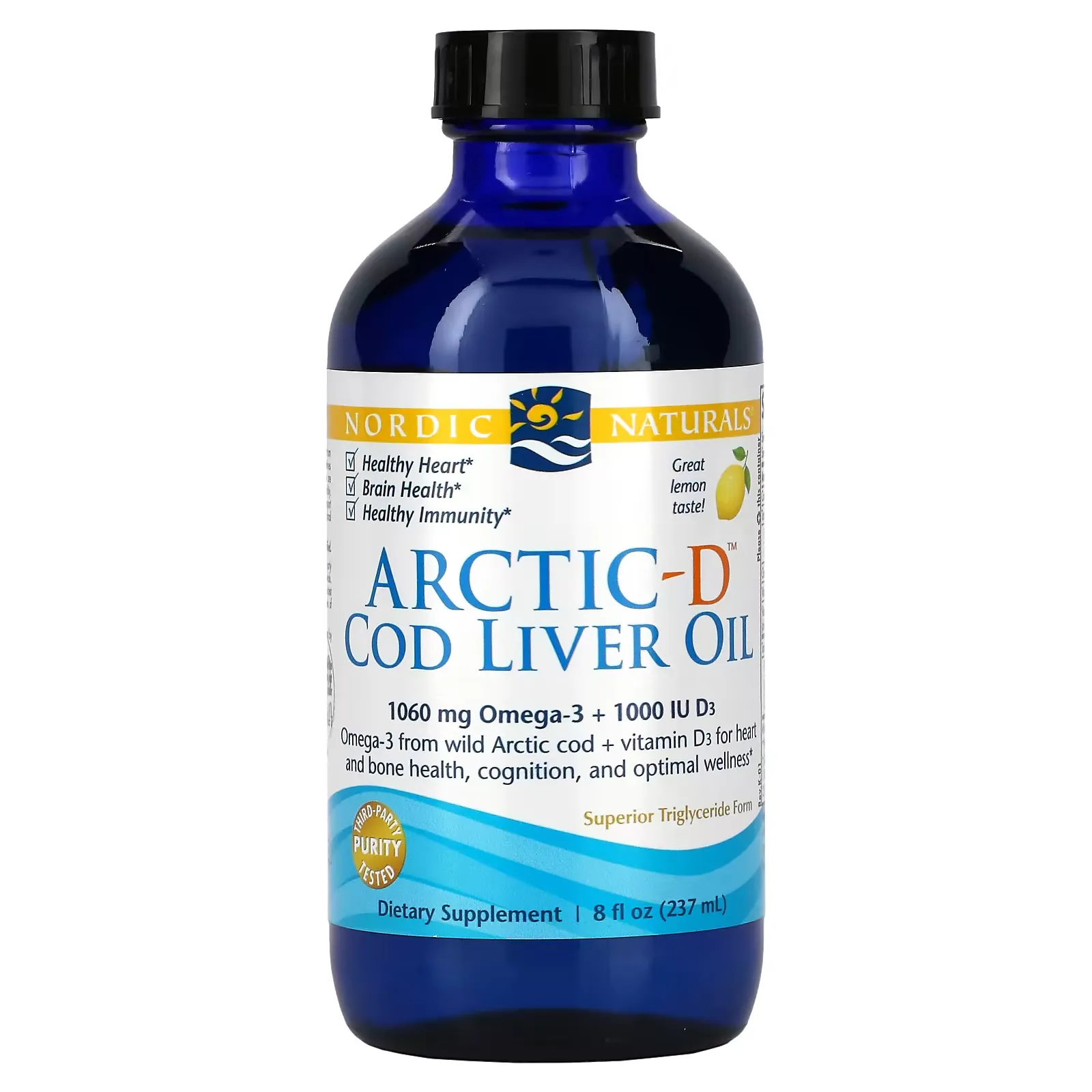 Arctic-D Cod Liver Oil, Lemon, 8 fl oz (237 ml)