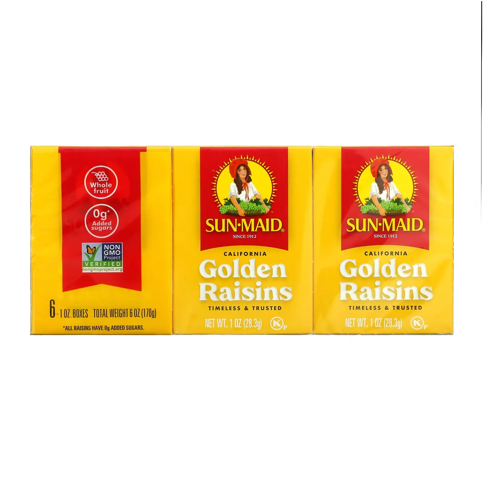 California Golden Raisins, 6 Boxes, 1 oz ( 28.3 g) Each