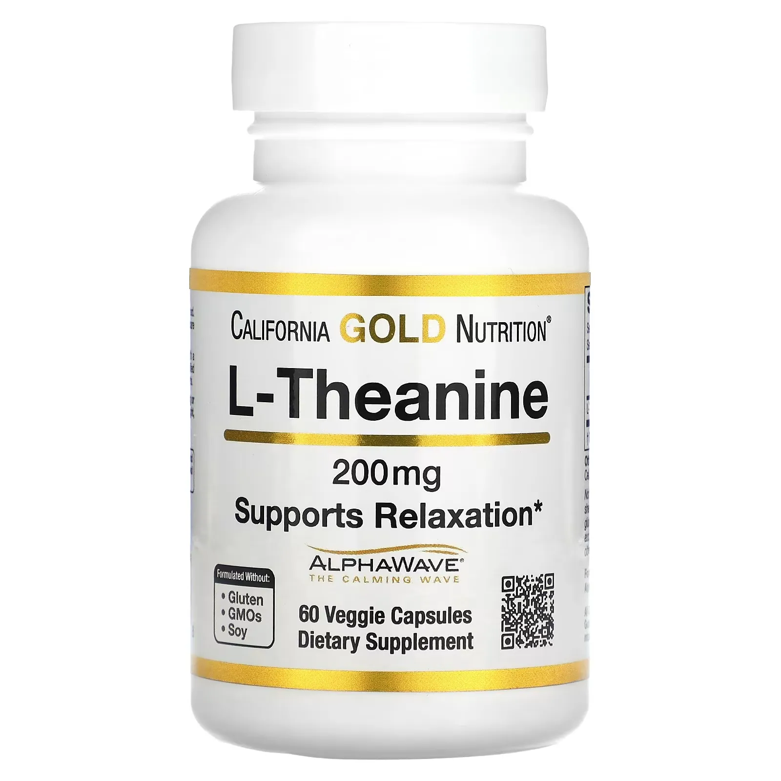 L-Theanine, Featuring AlphaWave, 200 mg, 60 Veggie Capsules