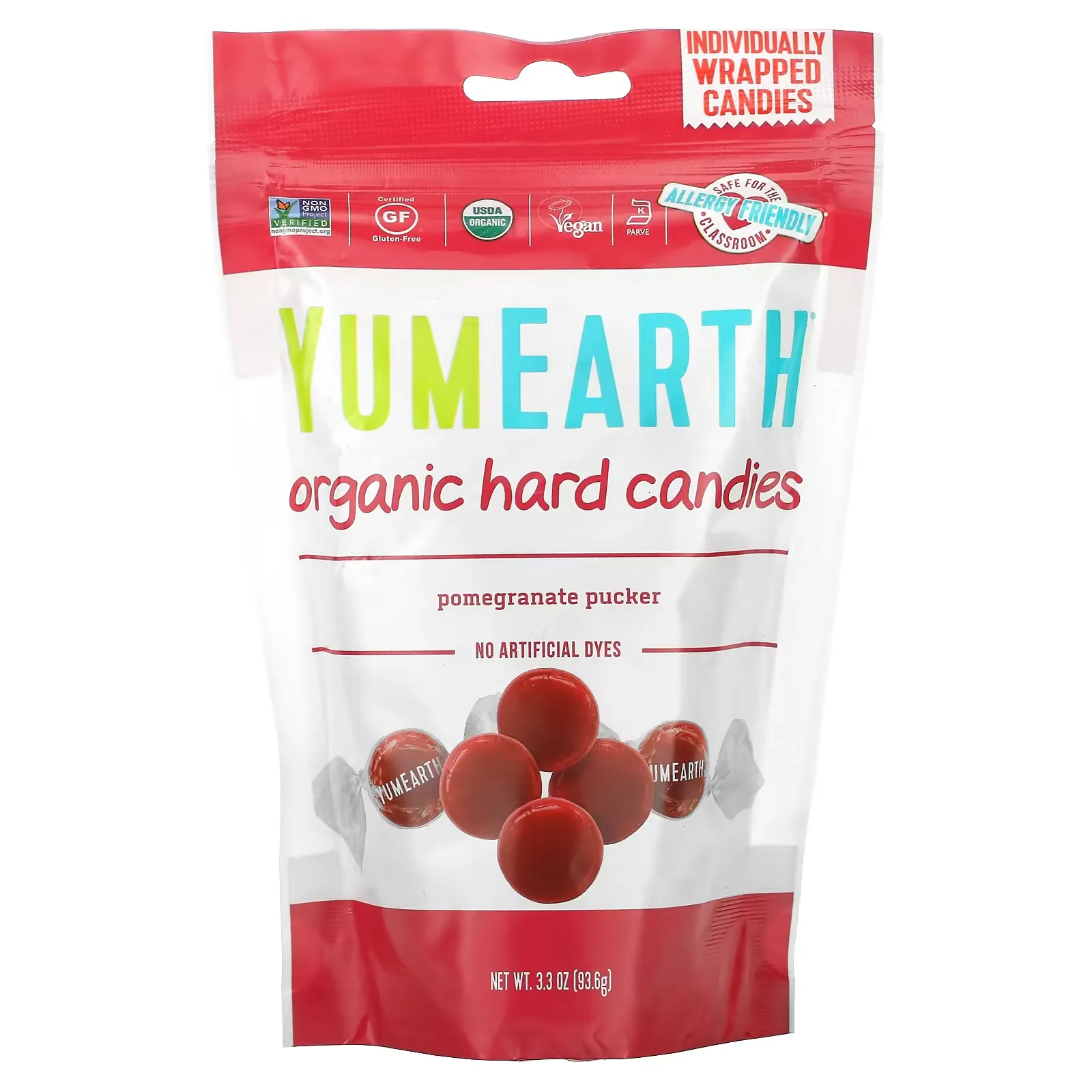 Organic Hard Candies, Pomegranate Pucker, 3.3 oz (93.6 g)