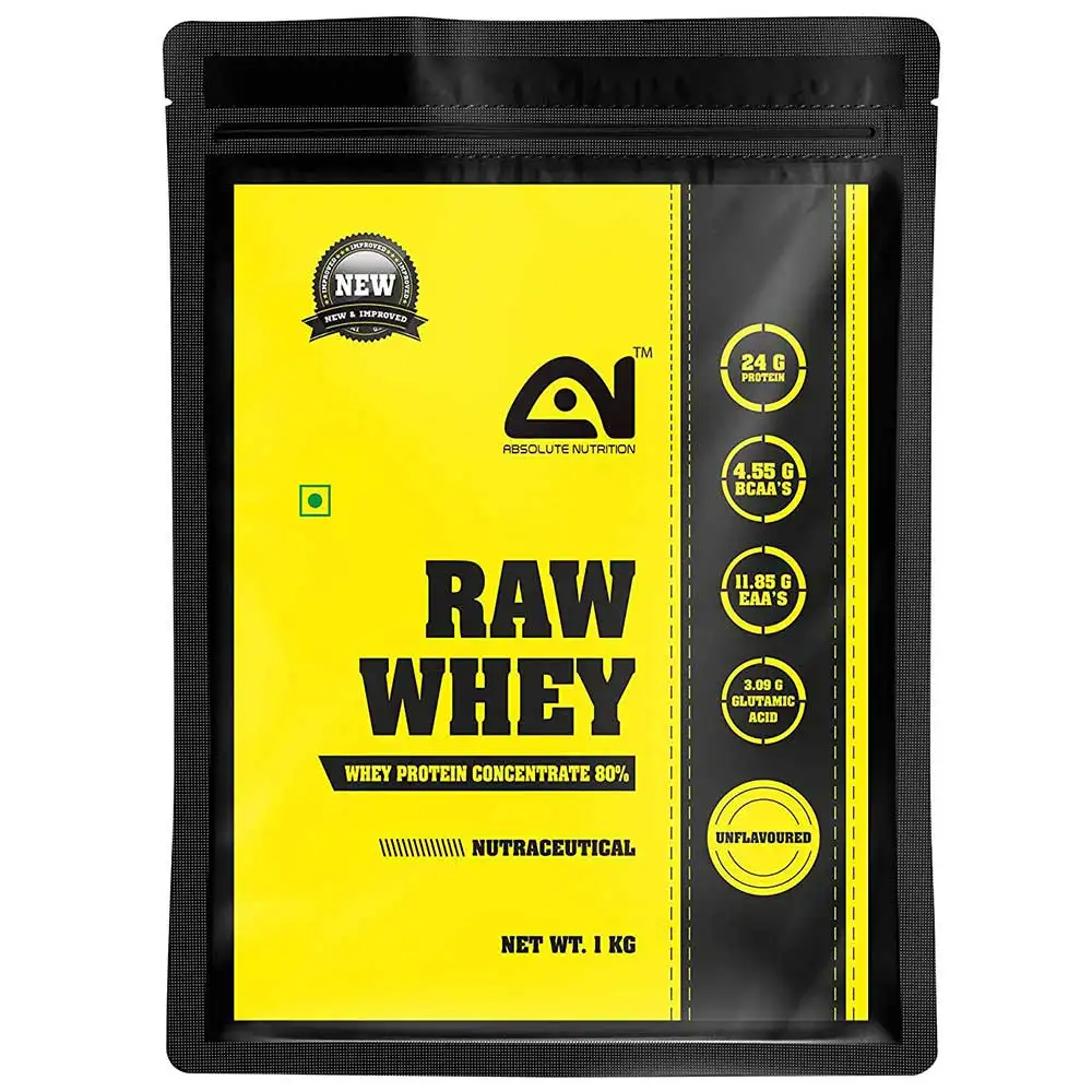 Absolute Nutrition Raw Whey Protein Concentrate 80%,  2.2 lb  Unflavoured