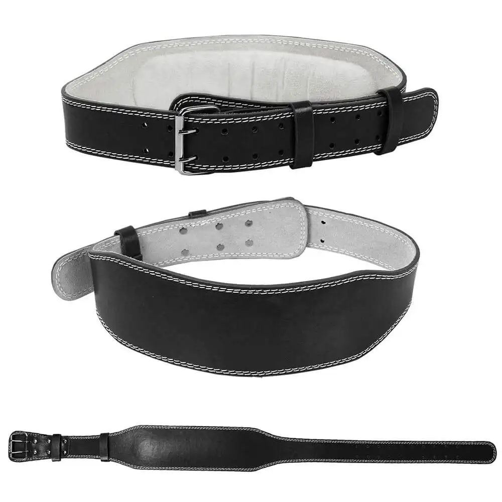 Fitsy Weight Lifting Belt Cushion Leather,  Black  Large