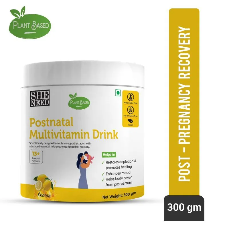 Sheneed Plant Based Postnatal Multivitamin Drink With 13+Nutrients To Support Lactation & Recovery