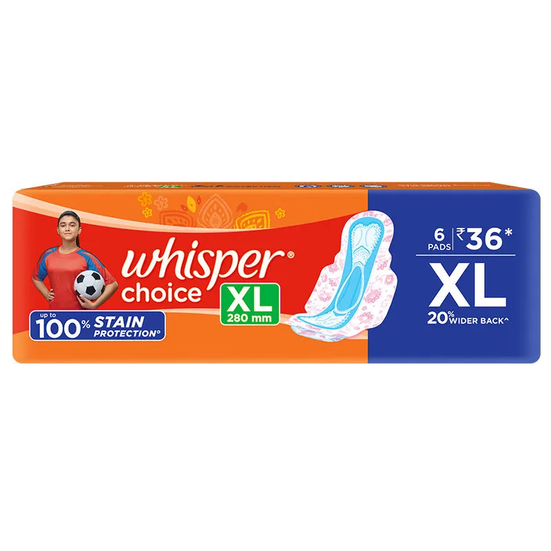 Whisper Choice Sanitary Pads - Extra Long XL (6 Pads)