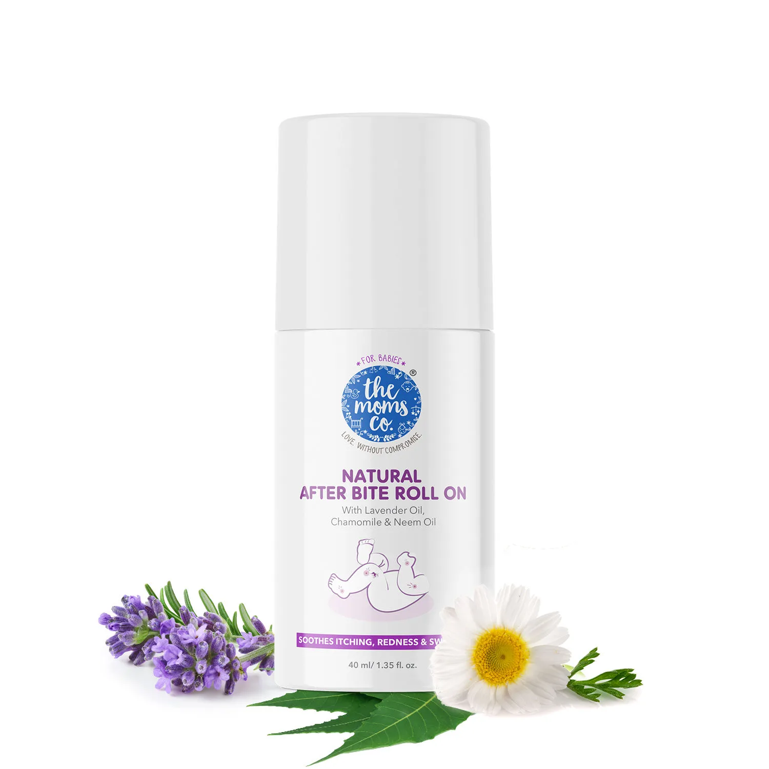 The Moms Co. Natural After Bite Roll-On - Soothes Itching Redness Swelling From Mosquito Bite