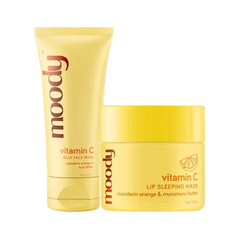 Moody Masking In Glow-ry Duo Vitamin C Face Mask & Lip Sleeping Mask