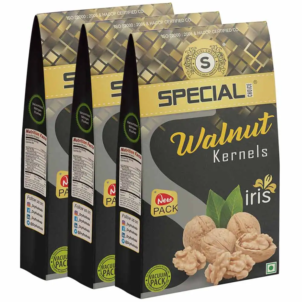 Special Choice Walnut Kernels,  250 g  Iris Vacuum Pack (Pack of 3)