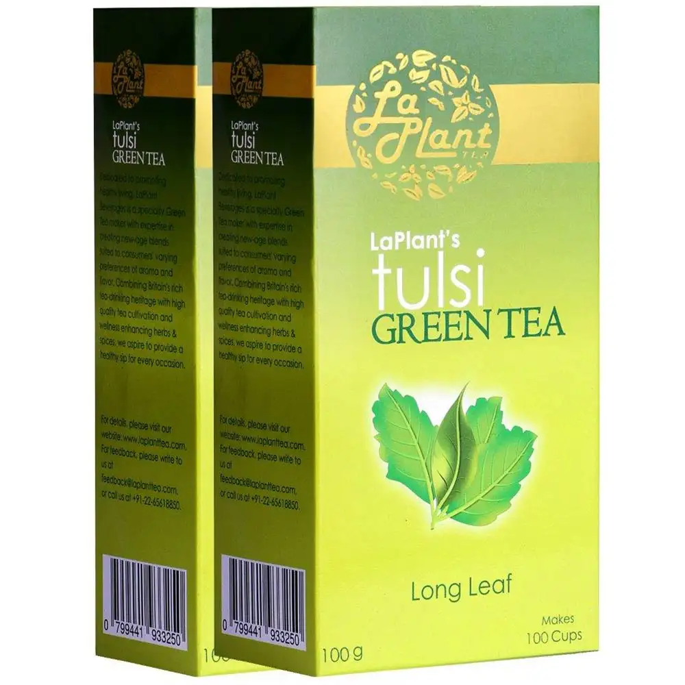 Laplant Tulsi Green Tea Long Leaf,  100 g  Tulsi(Pack of 2)