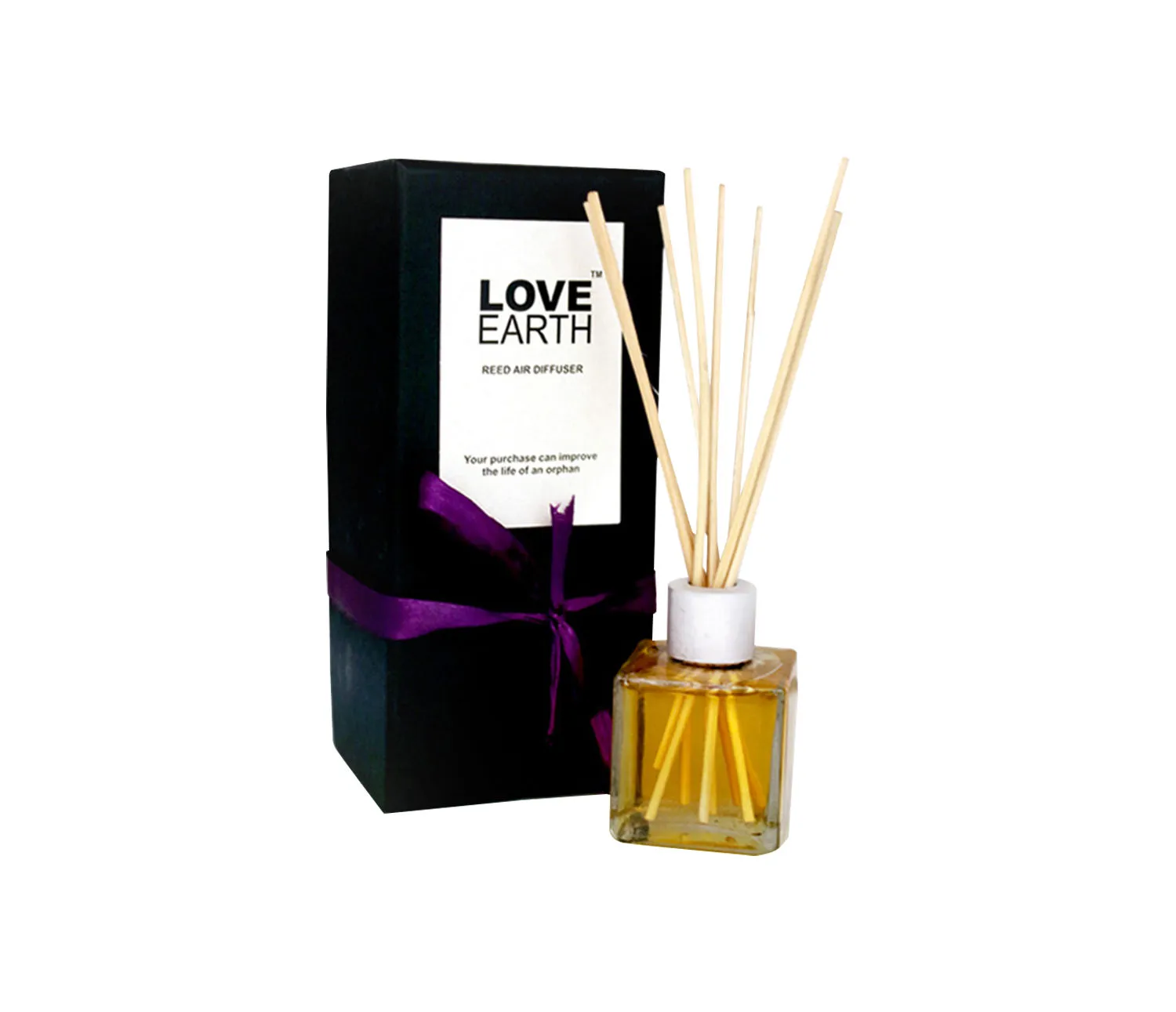 Love Earth Premium Mandarin Tangerine Reed Diffuser with Tangerine Essential Oil Mood Enhancer