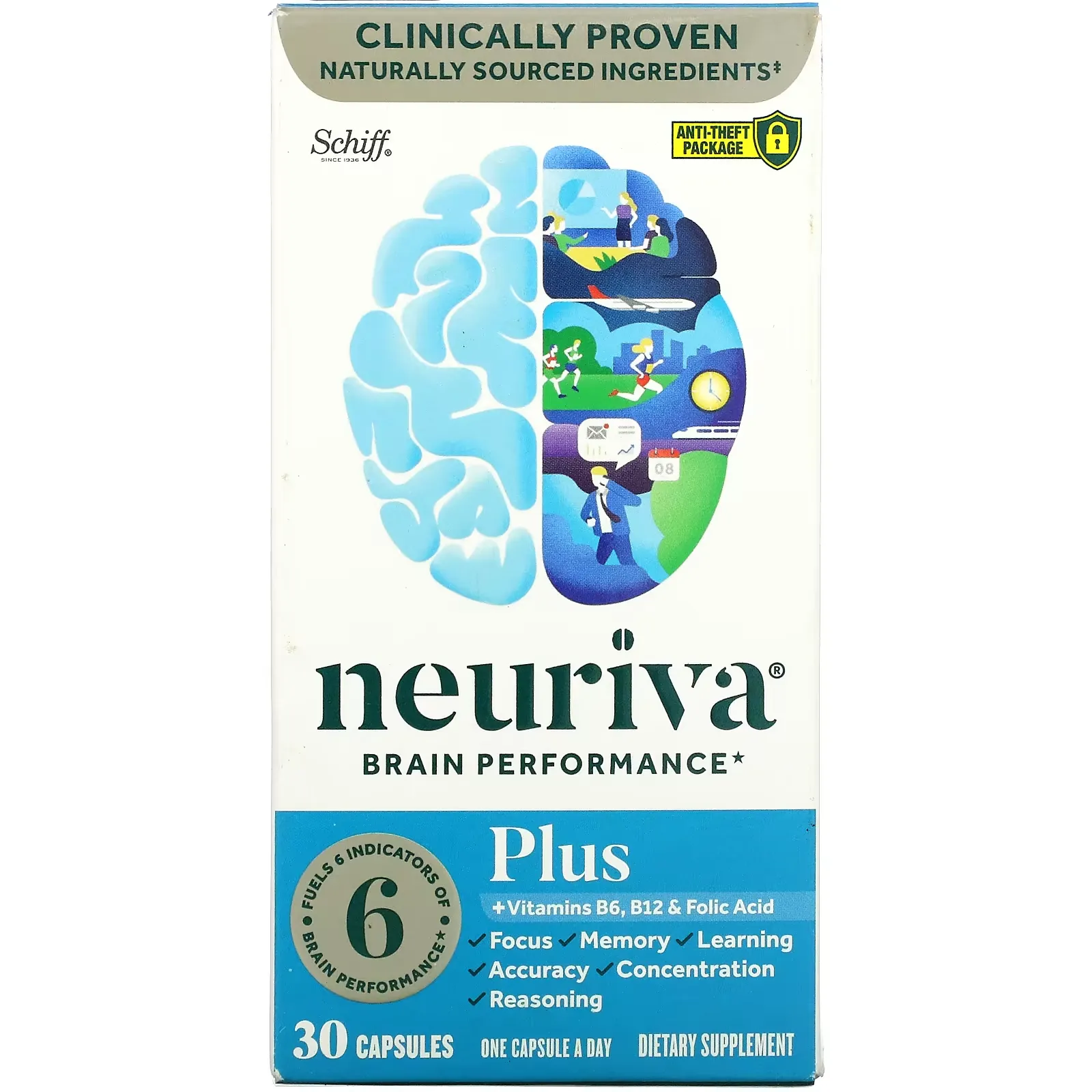 Neuriva Brain Performance, Plus, 30 Capsules