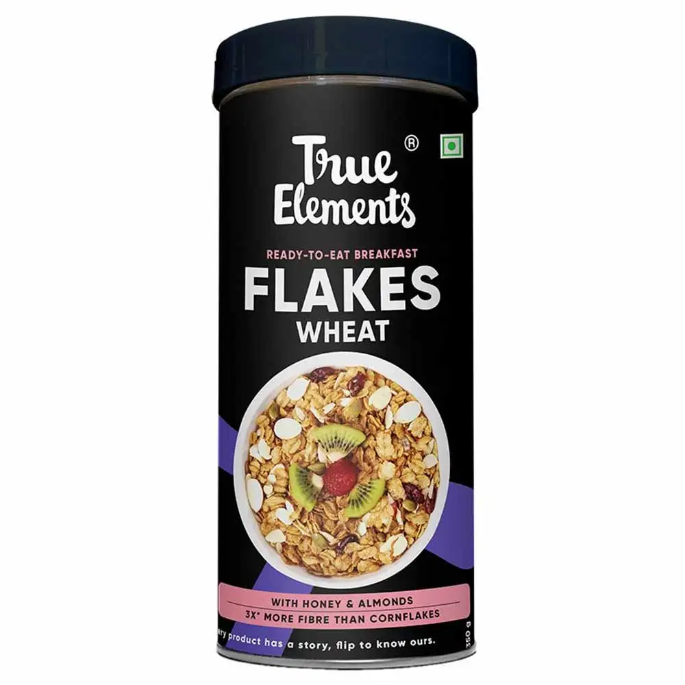 True Elements Wheat Flakes,  0.350 kg  with Honey and Almonds