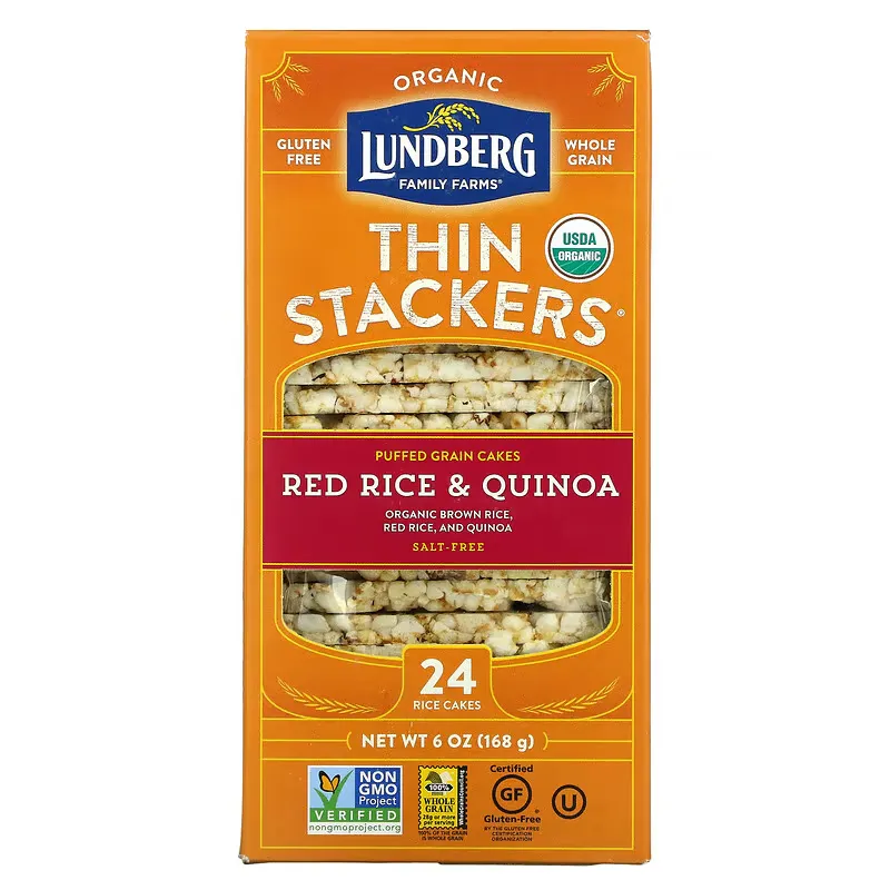 Thin Stackers, Red Rice & Quinoa, Salt-Free, 24 Rice Cakes