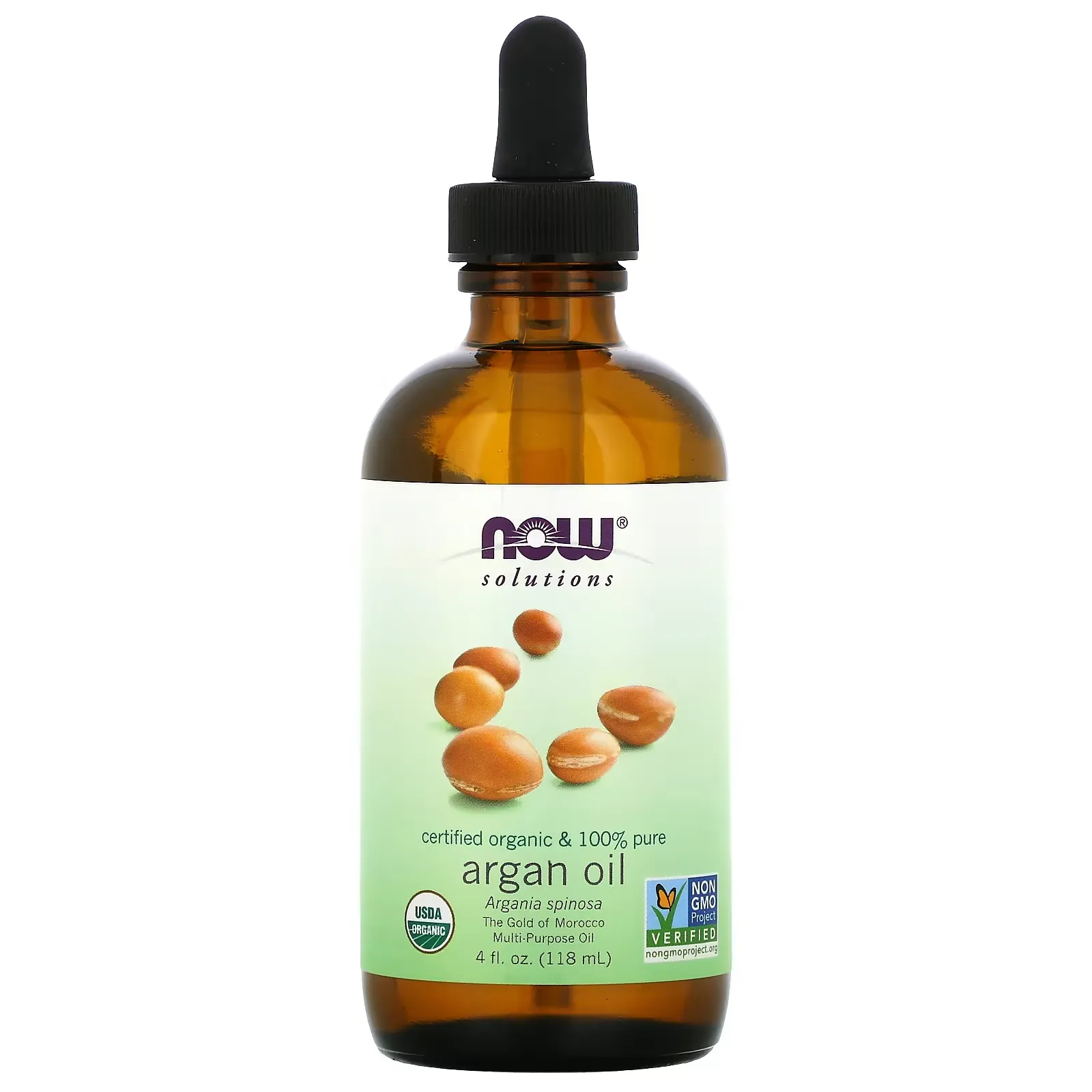 Solutions, Certified Organic & 100% Pure Argan Oil, 4 fl oz (118 ml)