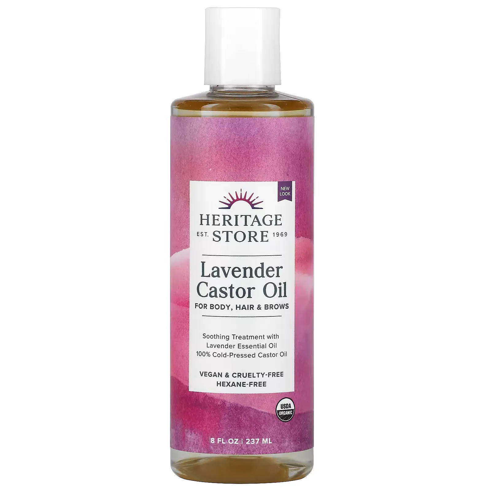 Lavender Castor Oil, 8 fl oz (237 ml)