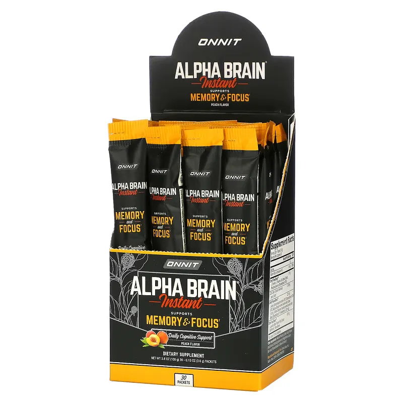 Alpha Brain Instant, Memory & Focus,  Peach, 30 Packets, 0.13 oz (3.6 g) Each