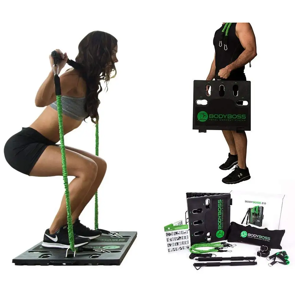 B Fit USA Complete Body Boss Home Gym 2.0,  Black and Green  Free Size