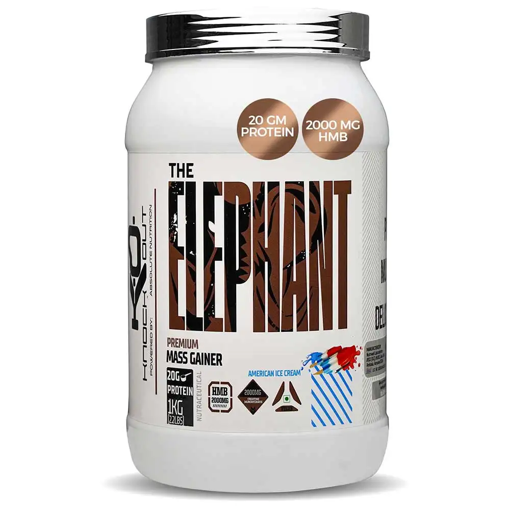 Absolute Nutrition Knockout Series Elephant Mass Gainer,  2.2 lb  American Ice Cream