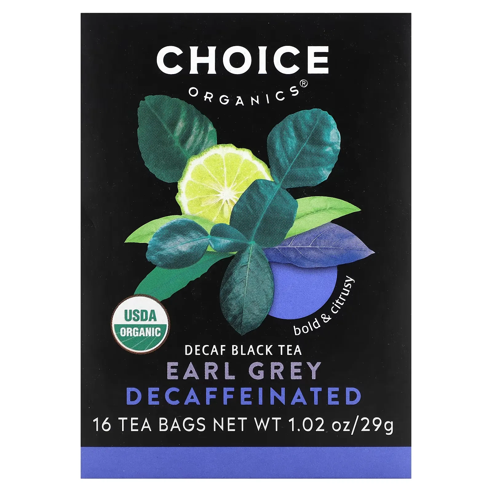 Decaf Black Tea, Decaffeinated, Earl Grey, 16 Tea Bags, 1.02 oz (29 g)