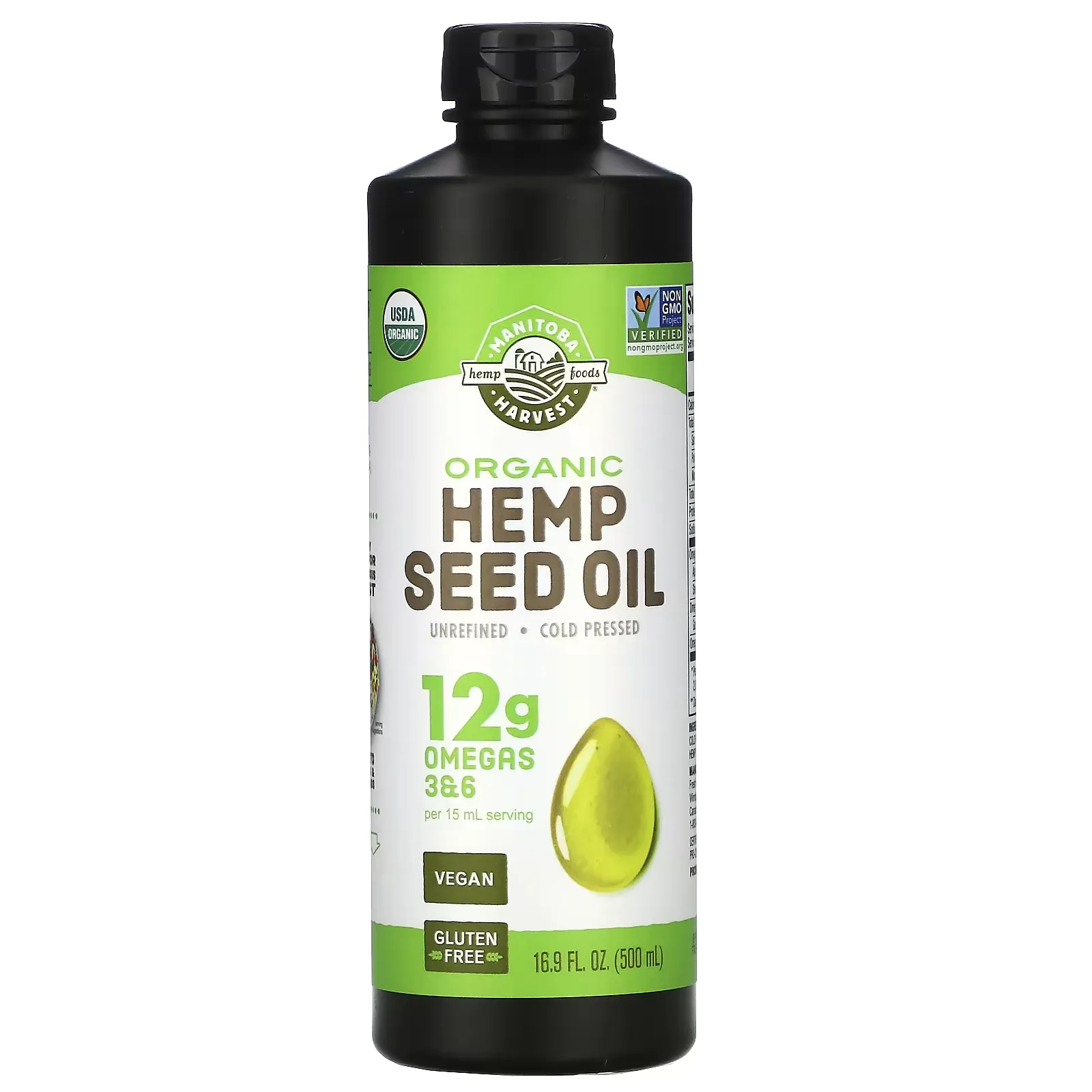 Organic Hemp Seed Oil, 16.9 fl oz (500 ml)