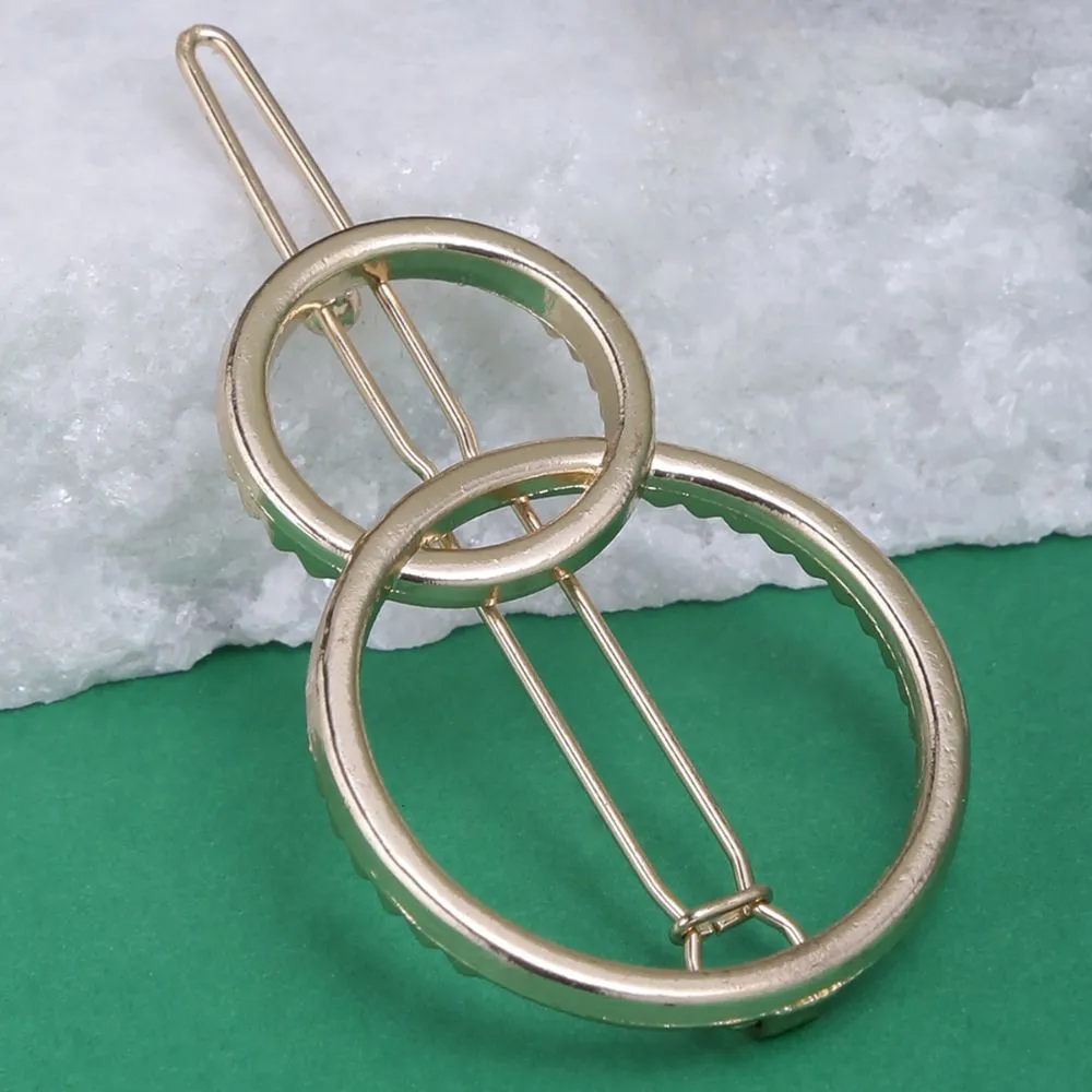 Toniq Gold Circle Metal Hair Clip/hair Pins For Women(osxxih51)