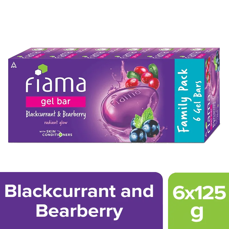 Fiama Gel Bar Blackcurrant and Bearberry (Pack of 6)