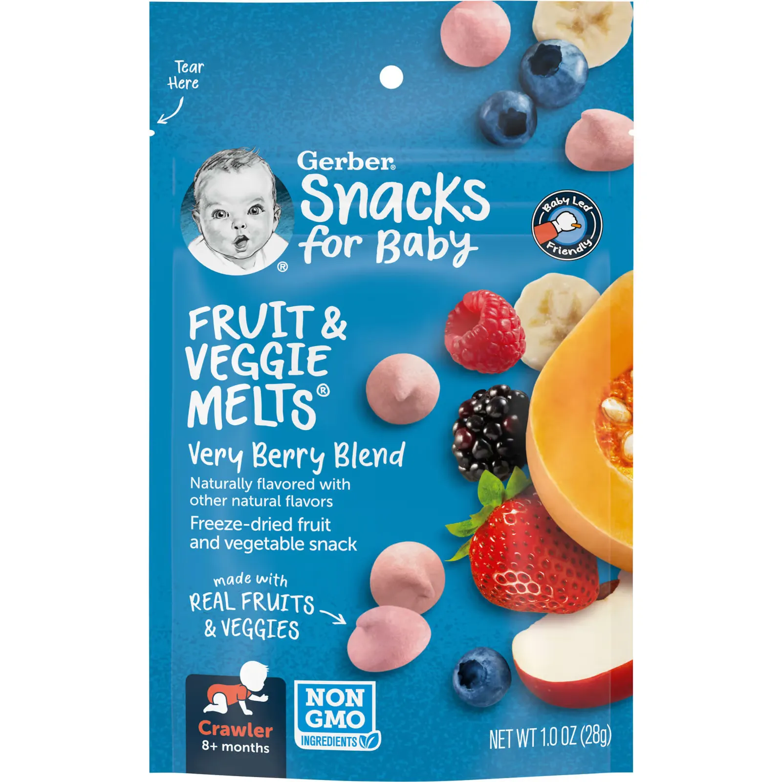 Fruit & Veggie Melts,  8+ Months, Very Berry Blend, 1 oz (28 g)