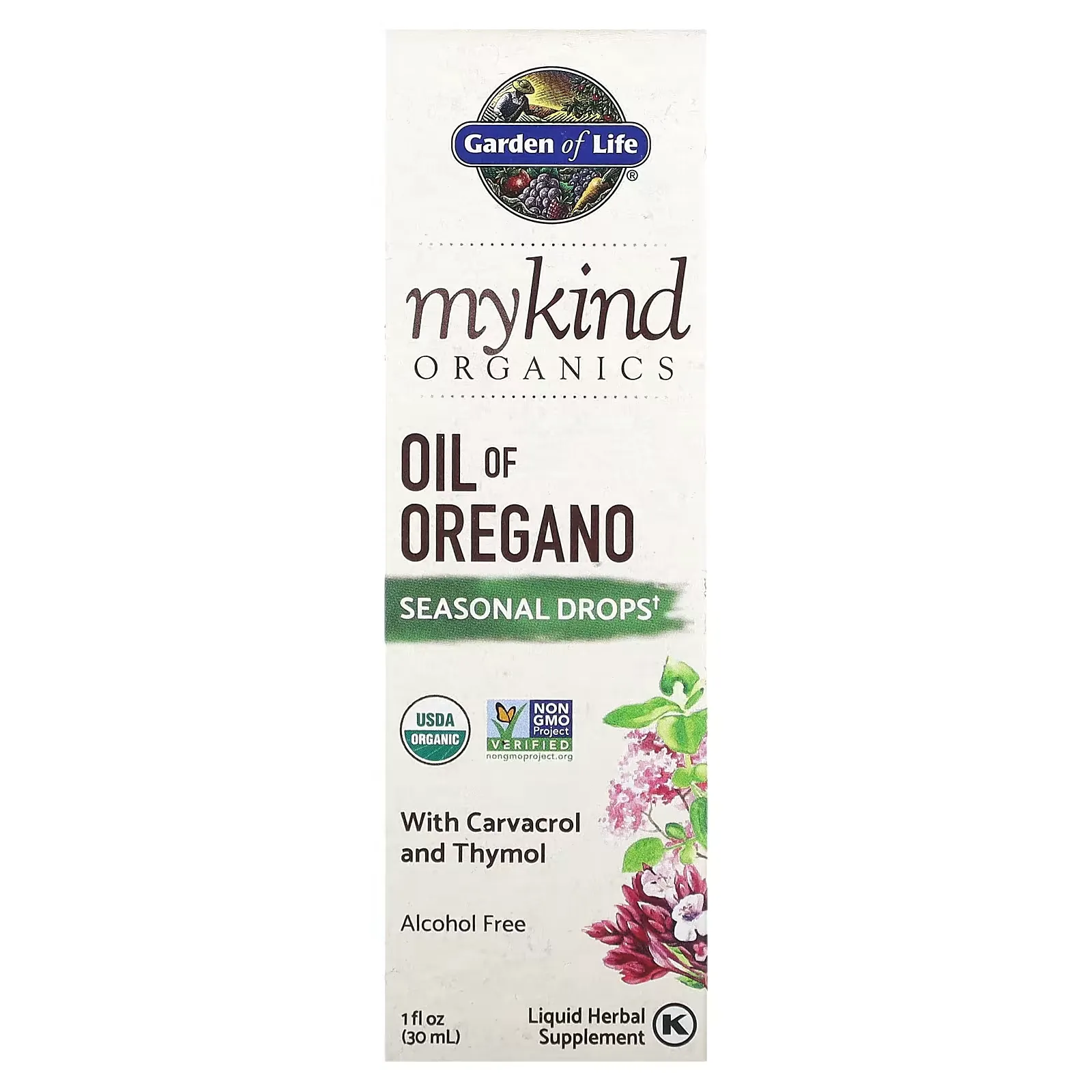 MyKind Organics, Oil of Oregano Seasonal Drops, 1 fl oz (30 ml)