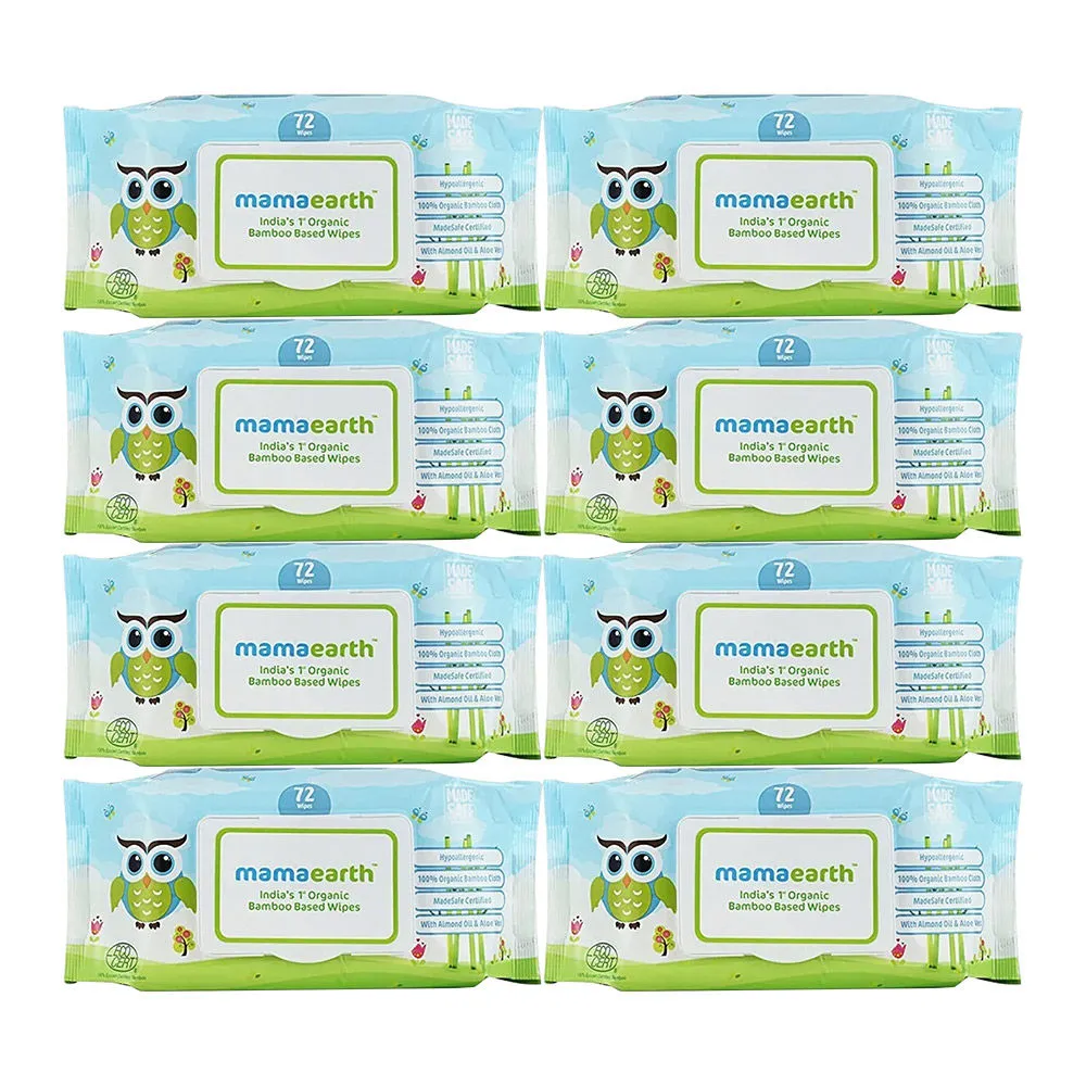 Mamaearth India's First Organic Bamboo Based Baby Wipes - Pack Of 8