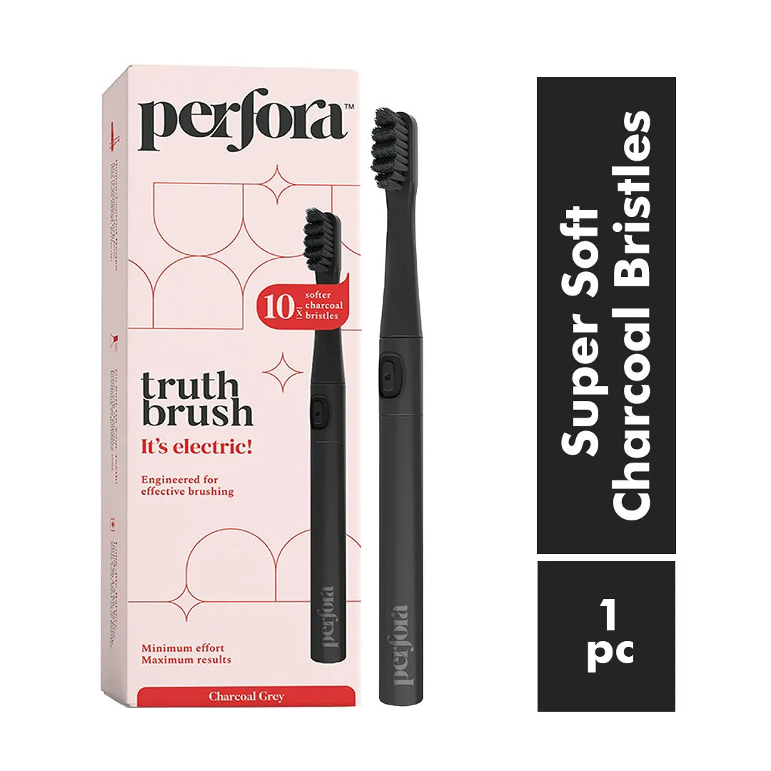 Perfora Charcoal Grey Electric Toothbrush with 2 Vibrating Modes