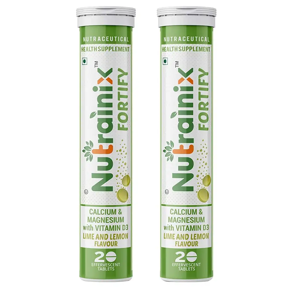 Nutrainix Fortify Calcium Supplement,  20 tablet(s)  Lime & Lemon Pack of 2