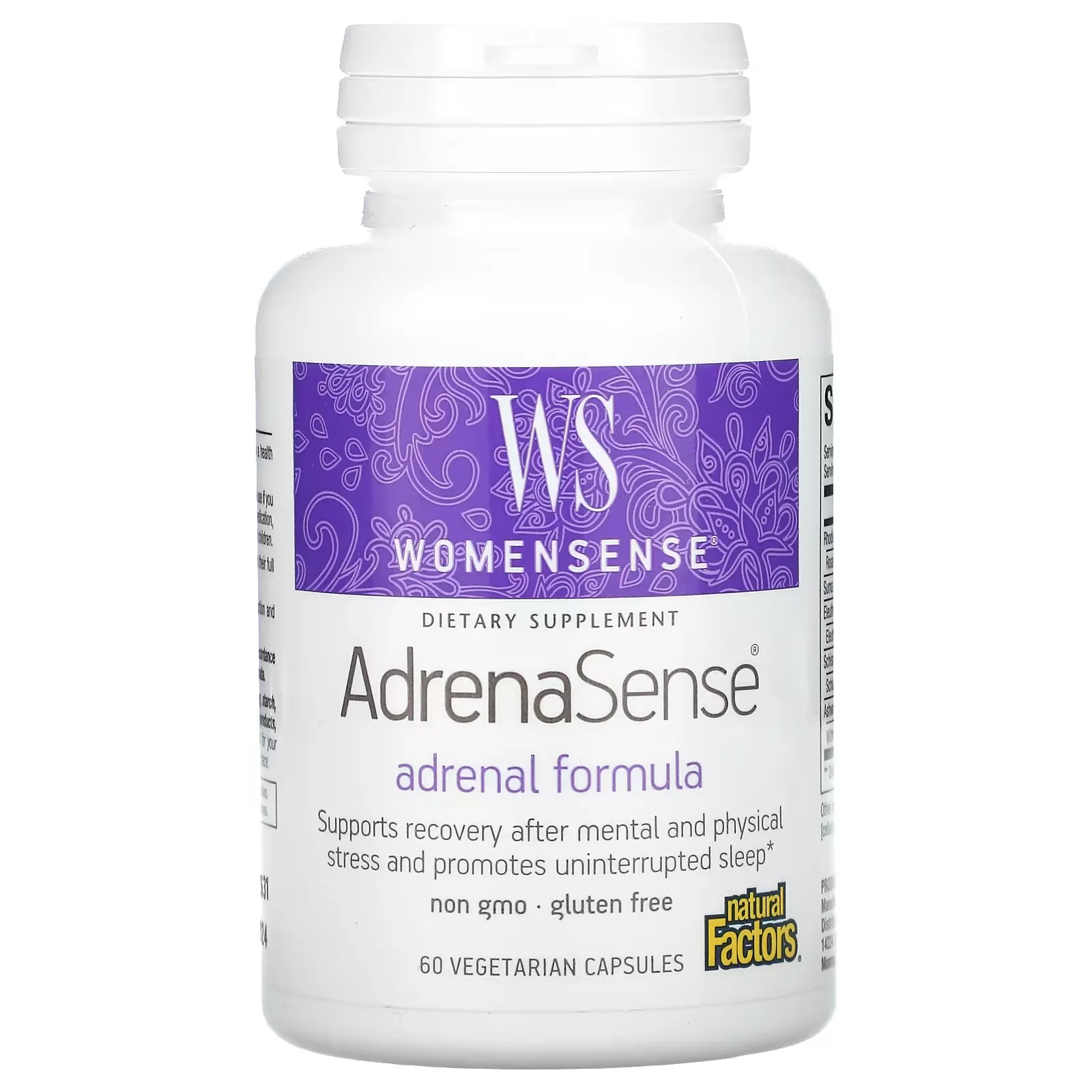 Womensense, AdrenaSense, Adrenal Formula, 60 Vegetarian Capsules