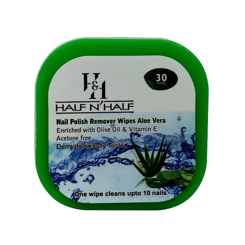 Half N Half Nail Polish Remover Wipes - Aloe Vera