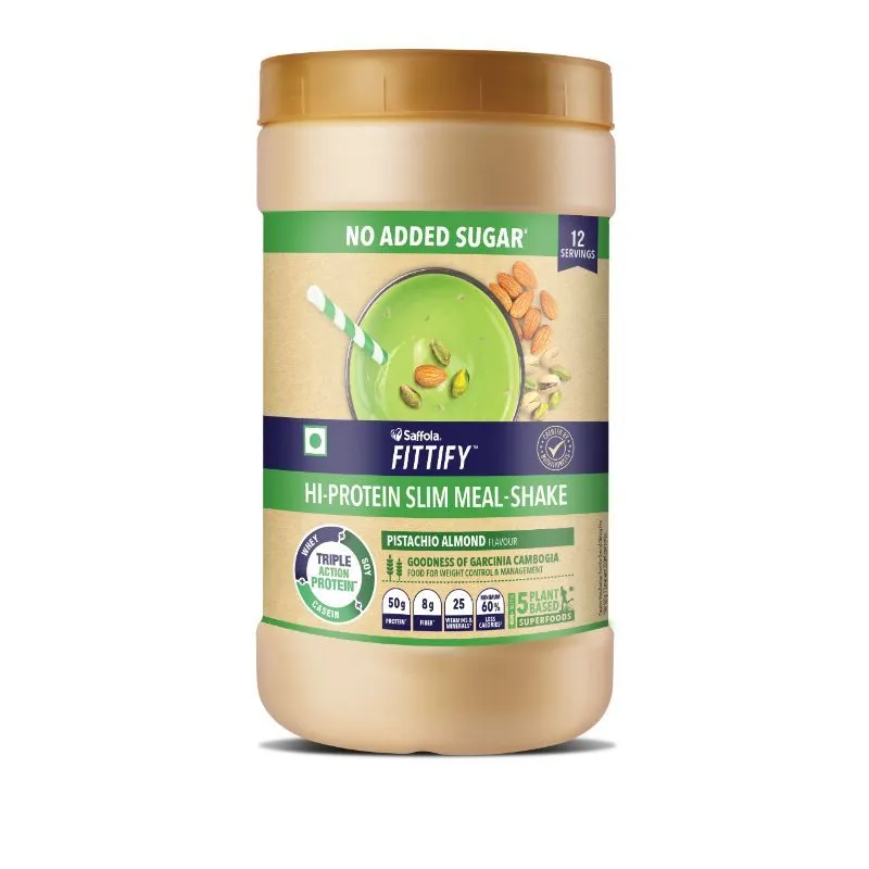 Saffola FITTIFY Gourmet Hi-Protein Slim Meal Shake - Pistachio Almond